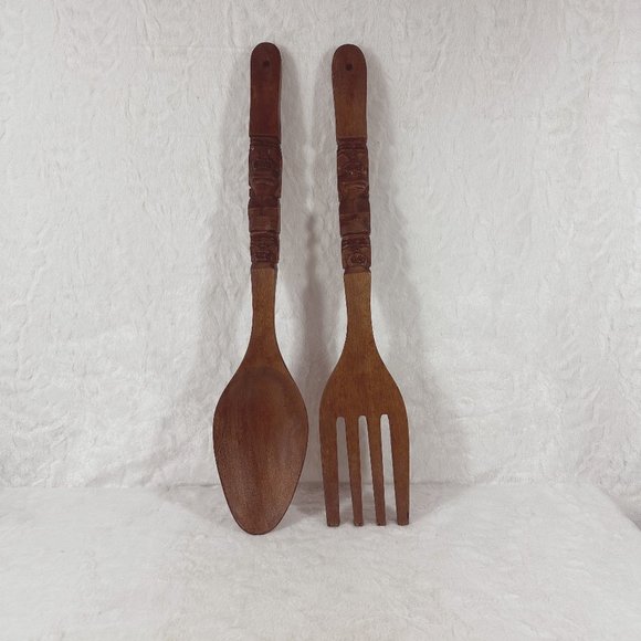 Vintage Wall Decor Vintage Philippines Hand Carved Wood Fork And